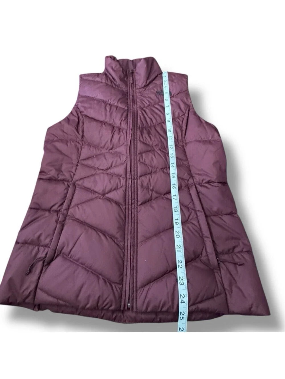 The North Face Burgundy Goose Down Puffer Vest Full Zip 550 Fill Women’s Size M